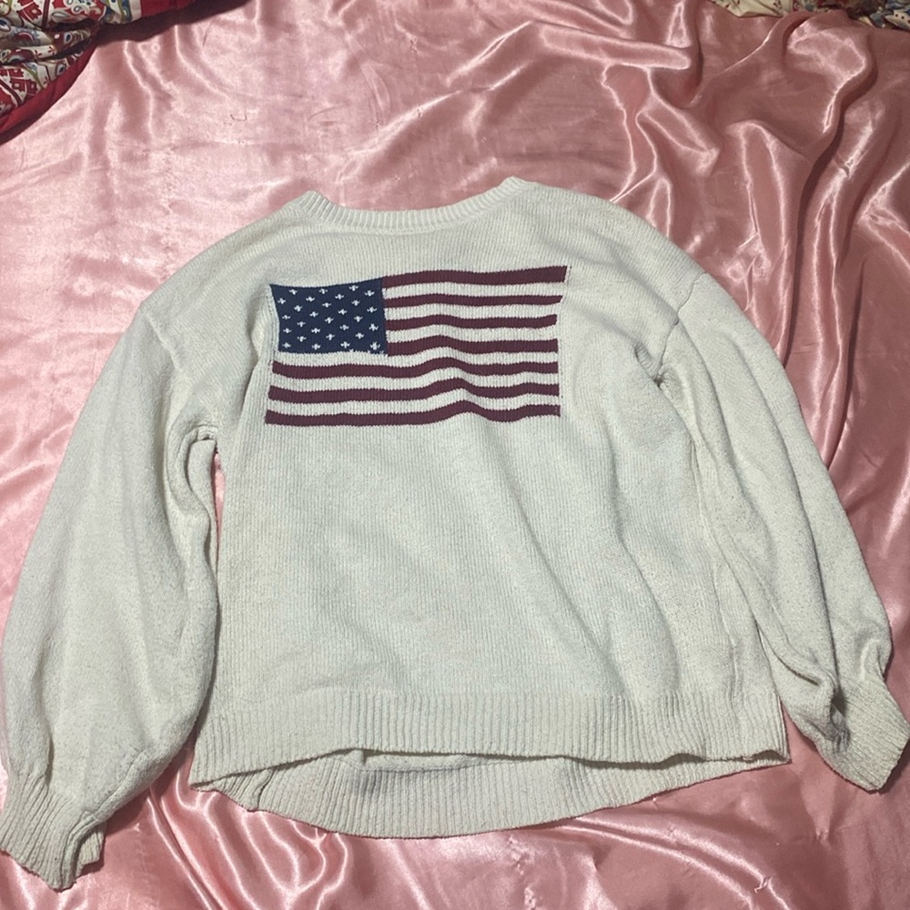 shein crew neck american flag